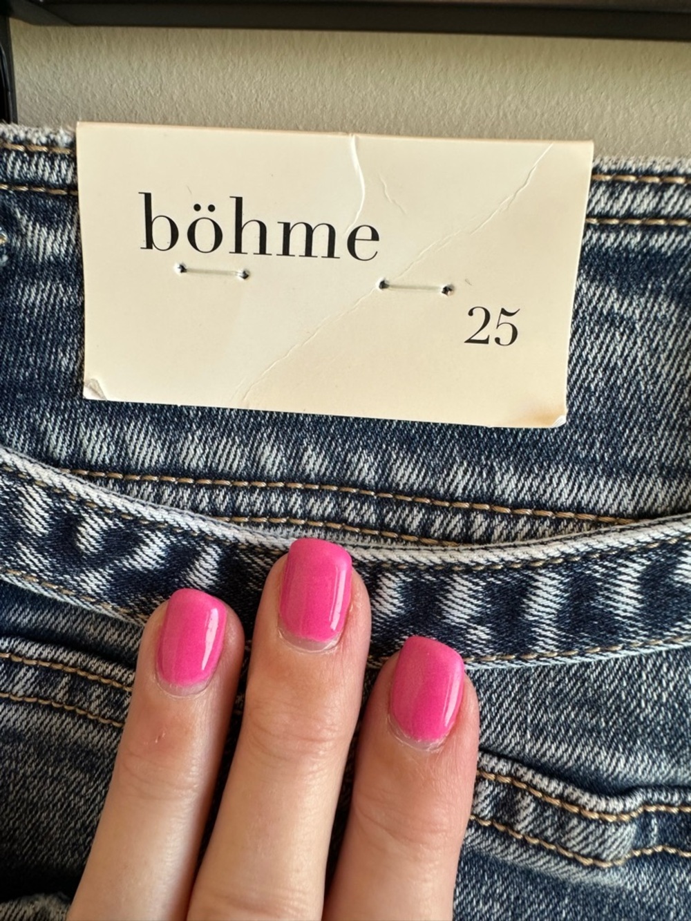 NWT Bohme Women Estilo Jeans 25 Medium Wash Skinny Leg Frayed Raw Hem Belted - Picture 4 of 15